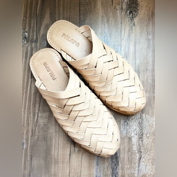 Palapa comala mule leather woven mule neutral minimalist st Agni flat summero - Picture 8 of 8